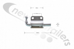 2060319 STAS Door Lock Safety Catch / Bolt For Tipping Trailer (Pneumatic Door Lock)