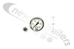 BHYCO10329 Pressure or Weight Gauge Manometer Range 0-250 BAR Oil Filled - Fitted on control valve