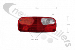 25-2200-701 Aspoeck Tail Lamp ECOPOINT I - L/H With 7 Pin Connector & Stop/Tail LED