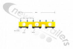 5160003 Cargo Floor CF300 & CF500 Ram Nylon Guide Block Set (yellow)