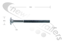 N1006199 M12 Coach Bolt 150mm