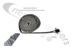 SILVER-3.5-D1.75/1811004 Dawbarn Cover Sheet Side Strap With D eyelet 1.75 down Grey / Silver 3.5m