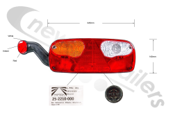 25-2210-007 Aspoeck Tail Lamp ECOPOINT I - L/H With Outline Marker (Bulb Version)