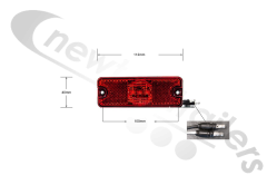 370.18011R Rubbolite Red 3 LED Marker Lamp