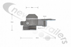 F00094670 Legras 30mm Bore Door Handle Assembly For Barn Door Trailers - Left Hand (UK NS)