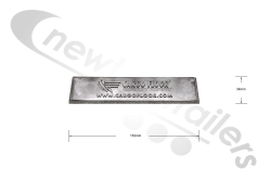 5164010.1 Box 16 Cargo Floor Plank End Cap Aluminium end cap for profile 156,8 mm.  6,17'' Box of 16