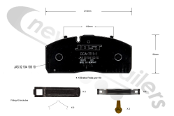 JAE0250420020 JOST / DCA 7111 L-7 & T-7 Brake Pad