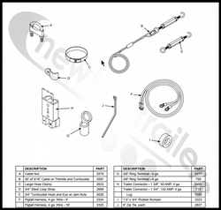 1801276 Shurco/Donovan Double Flip 30' Cable & Turnbuckle