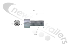 E-148884 Luck Tipping Bar To Load Cell Fixing Bolt - DIN 912 12.9 UNS 1" x 2 1/2"