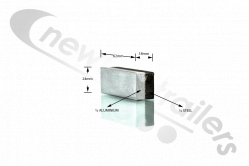 91AWF-000004-87-B Titan Bimetal 1x2 1/2 lock pin assembly side swing door
