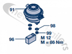 03.060.00.13.0 & 02.0327.38.00  BPW Axle - Rear Steer Locking Chamber and block