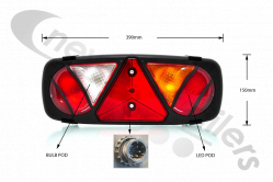 800LED/51/01 Rubbolite Tail Lamp Model 800 LED STOP/TAIL (PLUG) RH Offside