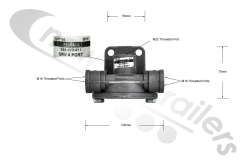 356022011 Quick Release Valve (QRV) Type 4 Port Parallel Inlet M22x1.5mm - Outlet M16x1.5mm
