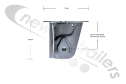 S-94002800 STAS SAF Offside Axle Pivot Hanger Bracket 250mm With STAS Mounting Plate Fixing (Welded by STAS)