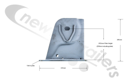 S-94002700 STAS SAF Nearside Axle Pivot Hanger Bracket 250mm With STAS Mounting Plate Fixing (Welded by STAS)