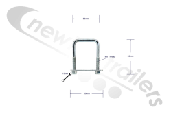 86671100 Keith Walking Floor® CleanSweep Square U Bolt Assy 5/16x2x3"