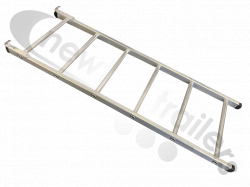 NEWTON-TYPE1 Fruehauf Bathtub Rear Tailboard Ladder (375mm overall width) - 6 Rung with Hooks - No Stowage Locating Lug Supplied