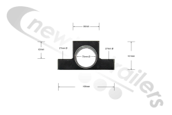 FAB0034 Load Cell Trunnion 70mm Bore - Used on Tipping Bars, 19" Hyva Rams, Most Older CS Series Edbro Rams & All CS19 Series Edbro Rams