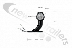31-3305-087 Aspoeck Marker Light - Outer Superpoint III LED Lamp Nearside Left with Spade Connectors For Europoint Lamp