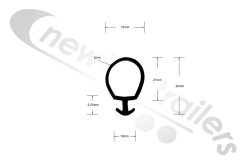 14000421 Knapen K604 Moving Floor Side Door Seal Upper Rail - Per Metre