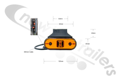 31-2064-217 Aspoeck Unipoint Side Amber Marker Lamp with 45° Back FIXATION SLOPING ANGLE PRE-ASSEMBLED WITH P&R CONNECTION
