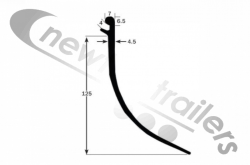 SWM0507 SDC Black Rubber Strip Pelmet 13.6m Long