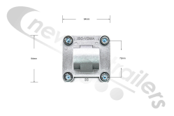PN-CERM80X Newton Trailers Tailgate Luck Air Lock Cylinder Male Bracket for Luck Rear Door