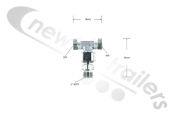 N1009949 Heavy Duty Adj Tee 20S - 20S x 3/4" BSPP Male