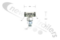 tbc Heavy Duty Adj Tee 25S - 25S x 3/4" BSPP Male