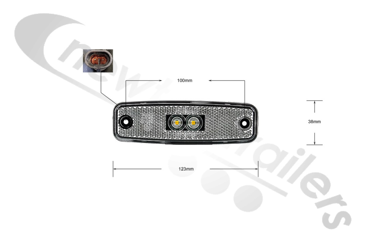 Rubbolite M850 LED Front Marker Lamp White Truck Lorry Superseal Left Right for sale online 