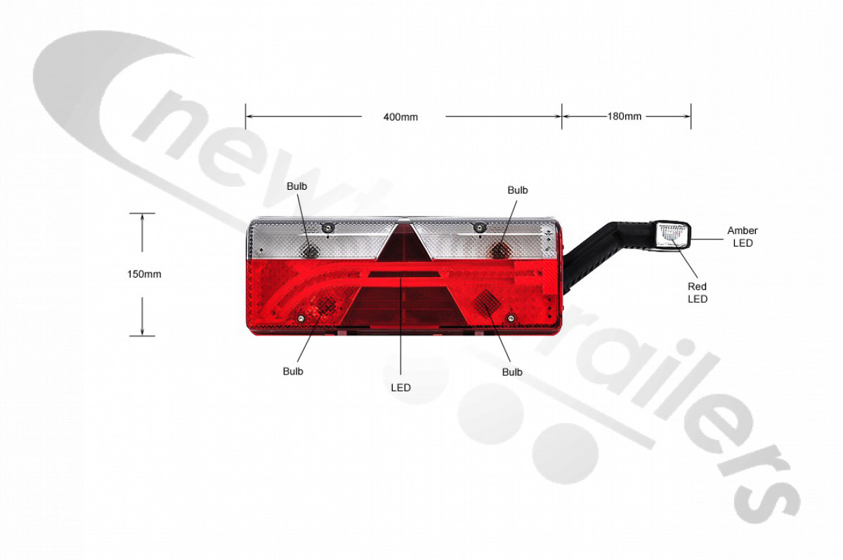 25-7420-517 Aspoeck Tail Lamp Europoint III (3) - R/H With 7 Pin & 4 x 2  ASS2 Connector & LED Superpoint IV Outline Marker