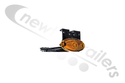 31-2364-107 Aspoeck Flatpoint Side Amber Marker Lamp With Fixation 90° Bracket P&R Connection 0.5m Cable
