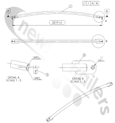 M-57007902 STAS Galvanised Curved Steel Roof Bar/Centre Arch For Moving Floor Without Mounting Brackets