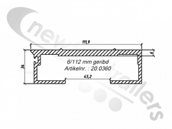 20.0360 Cargo Floor Plank 6mm x 112mm Ridged Single Seal No Seal or End Cap