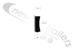 N1001848 Fruehauf Rubber Body Pad/ Clearspan Strap Guide Pad 28mm Depth (25+3mm) For Ribbed Trailers 2006+