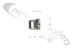5003021 Kraker Barn Door Locking Back Plate Keeper Right-Hand & Left-Hand