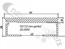 25.0550  Cargo Floor Plank 10mm x 112mm Ridged Single Seal No Seal or EndCap