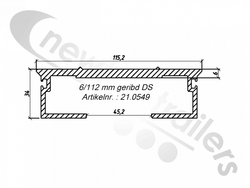 21.0549  Cargo Floor Plank 6mm x 112mm Ridged Double Seal No Seal or End Cap