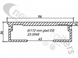 23.0548 Cargo Floor Plank 6mm x 112mm Smooth Double Seal No Seal or End Cap