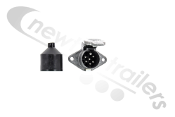 A0185U 24N Aluminium 7 Pin Male Socket with Screw Terminals