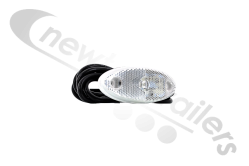 893/61/15 Rubbolite Oval Front Marker Lamp LED M893 FEOM (White) 1.5m Lead