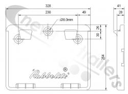645/134/31 Rubbolite Number Plate Lamp And Carrier 3.5m