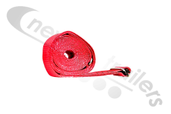 RED-3.5-D1.75 Cover Sheet Side Strap For Moving Floor Trailers With D Eyelet 1.75 down In Red LG:3.5m