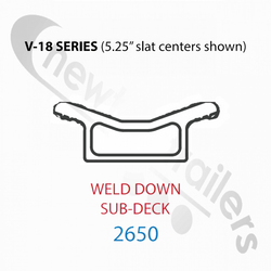 2650 Keith Walking Floor® V18 Aluminium Sub Deck Weld Down 2650 European for 5.25" Slat Center - Per Metre