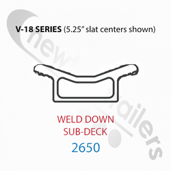 2650 Keith Walking Floor V18 Aluminium Sub Deck Weld Down  2650 European for 5.25" slat Center - per Meter