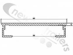 78.4916 Cargo Floor Plank Slat 6/156,8mm smooth DOUBLE seal