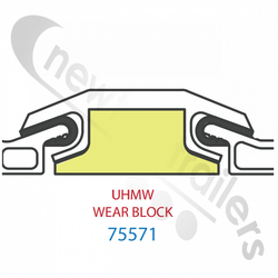 75571 Keith Walking Floor® Bearing For V18 System Floor UHMW WEAR BLOCK