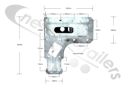 S-94002800 STAS SAF Offside Axle Pivot Hanger Bracket 250mm With STAS Mounting Plate Fixing (Welded by STAS)