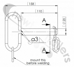 F-106453400 STAS Tailgate Prop Pin and Chain