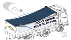 1800665 Shurco 9000 Black Heavy-Duty 7’ 6” x 24’ Sheet Tipper